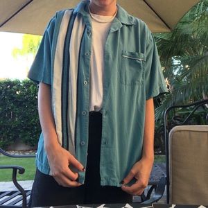Vintage Silk Button Up/ Bowling Shirt